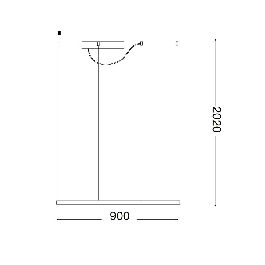 Ideal Lux - Lámpara LED suspendida por cable ORACLE SLIM LED/53W/230V 3000K CRI 90 90x90 cm blanca