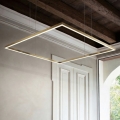 Ideal Lux - Lámpara colgante LED con cable ORACLE SLIM LED/53W/230V 3000K CRI 90 90x90 cm dorada