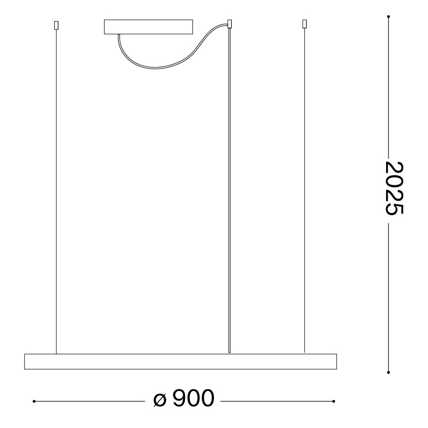 Ideal Lux - Lámpara colgante LED con cable ORACLE SLIM LED/53W/230V 4000K CRI 90 Ø 90 cm dorada