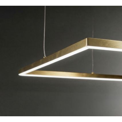 Ideal Lux - Lámpara colgante LED con cable ORACLE SLIM LED/53W/230V 3000K CRI 90 90x90 cm dorada
