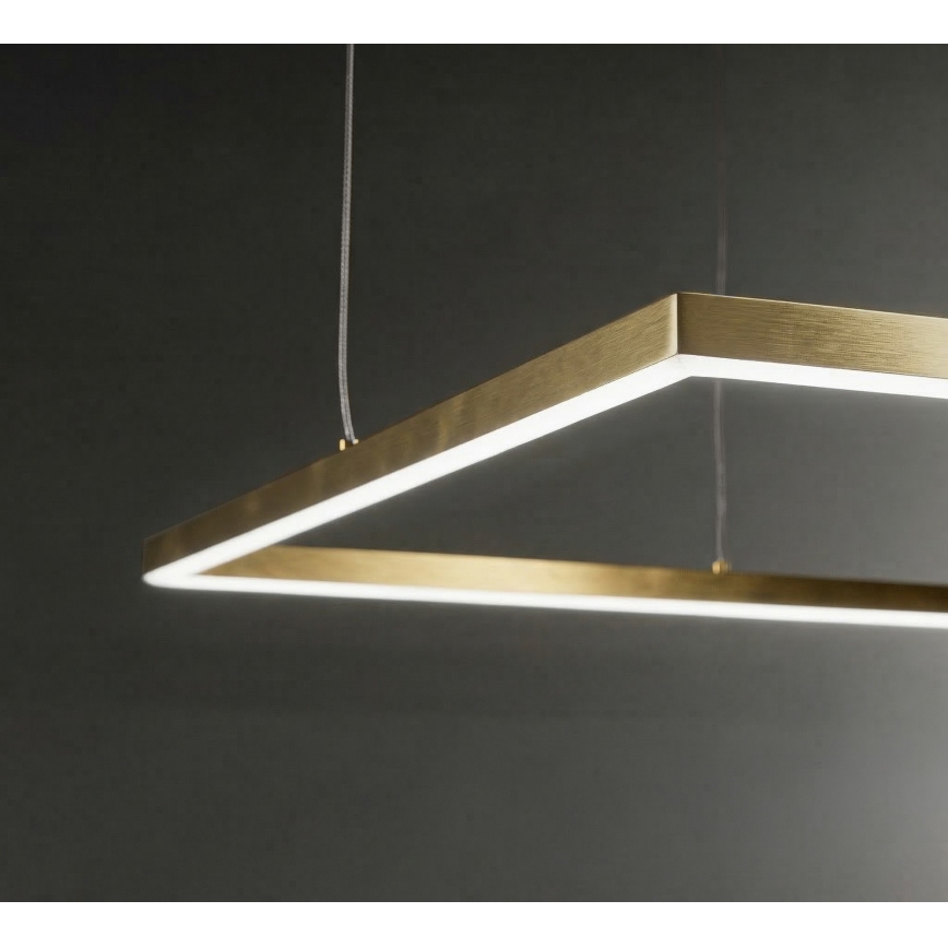 Ideal Lux - Lámpara colgante LED con cable ORACLE SLIM LED/53W/230V 3000K CRI 90 90x90 cm dorada