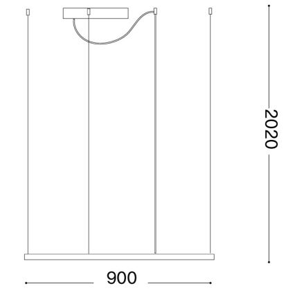 Ideal Lux - Lámpara colgante LED con cable ORACLE SLIM LED/53W/230V 3000K CRI 90 90x90 cm dorada