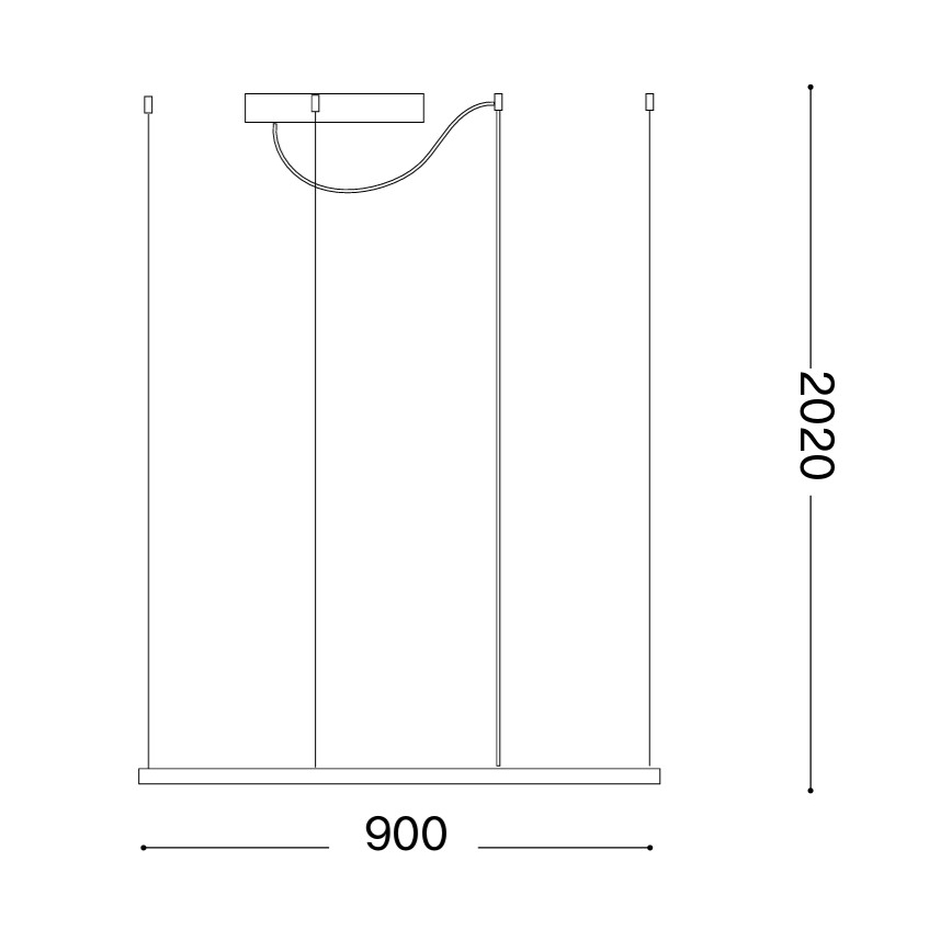 Ideal Lux - Lámpara colgante LED con cable ORACLE SLIM LED/53W/230V 3000K CRI 90 90x90 cm dorada