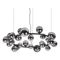 Ideal Lux - Lámpara colgante LED con cable PERLAGE 25xG9/3W/230V 110 cm negro/negro ahumado