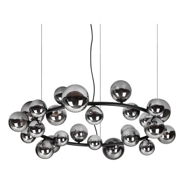 Ideal Lux - Lámpara colgante LED con cable PERLAGE 25xG9/3W/230V 110 cm negro/negro ahumado