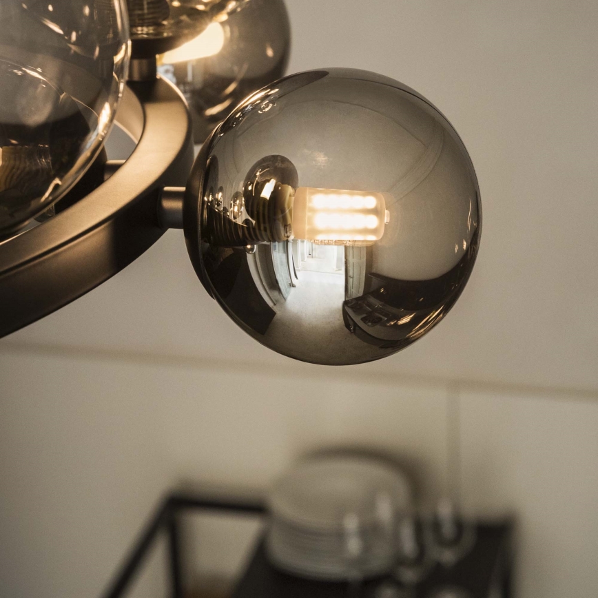 Ideal Lux - Lámpara colgante LED con cable PERLAGE 25xG9/3W/230V 110 cm negro/negro ahumado