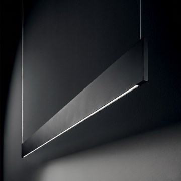 Ideal Lux - Lámpara colgante LED con cable STEEL, 24 W/230 V, 3000 K, CRI 90, 120 cm, negra
