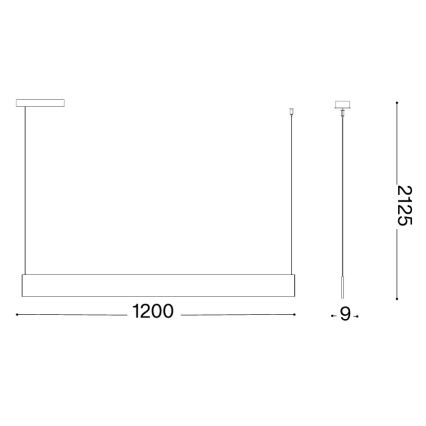 Ideal Lux - Lámpara colgante LED con cable STEEL LED/24W/230V 3000K CRI 90 120 cm blanca