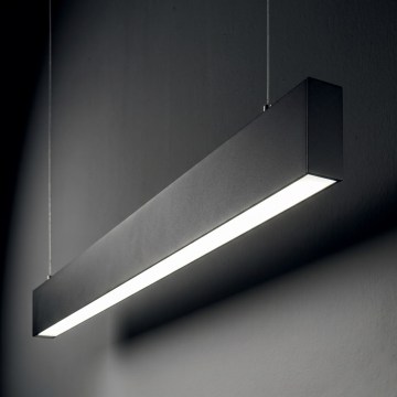 Ideal Lux - Lámpara colgante LED con cable STEEL LED/29W/230V 4000K CRI 90 120 cm negra