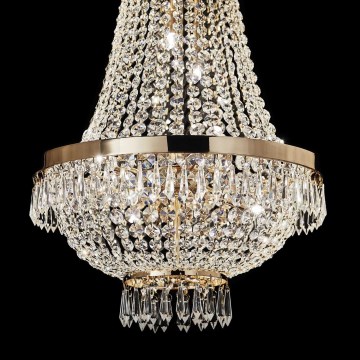 Ideal Lux - Lámpara colgante LED de cristal con cadena CAESAR 12xG9/3W/230V diámetro 55 cm dorada