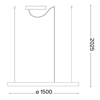 Ideal Lux - Lámpara colgante LED ORACLE SLIM LED/83W/230V 3000K CRI 90, diámetro 150 cm, dorada