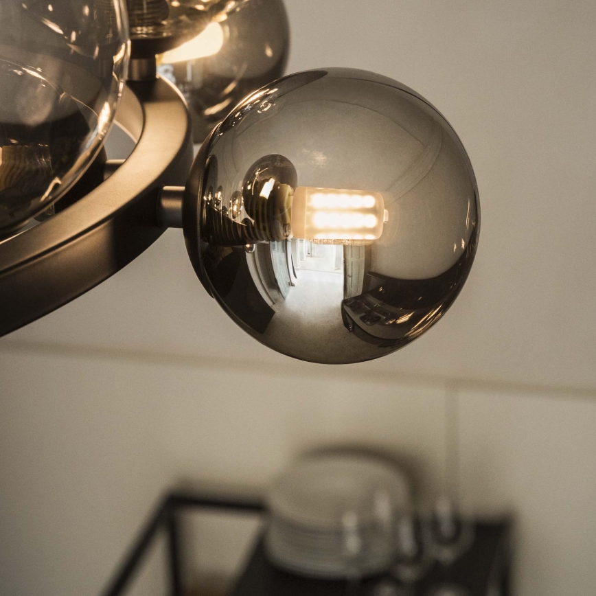 Ideal Lux - Lámpara colgante LED con cable PERLAGE 30xG9/3W/230V 143 cm negro/negro ahumado