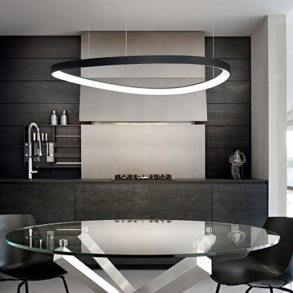 Ideal Lux - Lámpara colgante LED con cable GEMINI LED/36W/230V 4000K Ø 42,5 cm CRI 90 negra