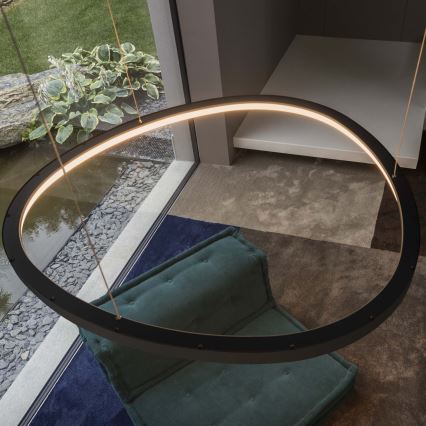 Ideal Lux - Lámpara colgante LED con cable GEMINI LED/36W/230V 4000K Ø 42,5 cm CRI 90 negra