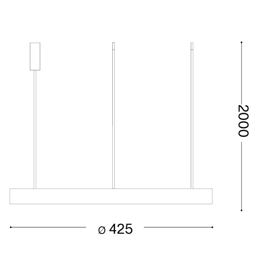 Ideal Lux - Lámpara colgante LED con cable GEMINI LED/36W/230V 4000K Ø 42,5 cm CRI 90 negra