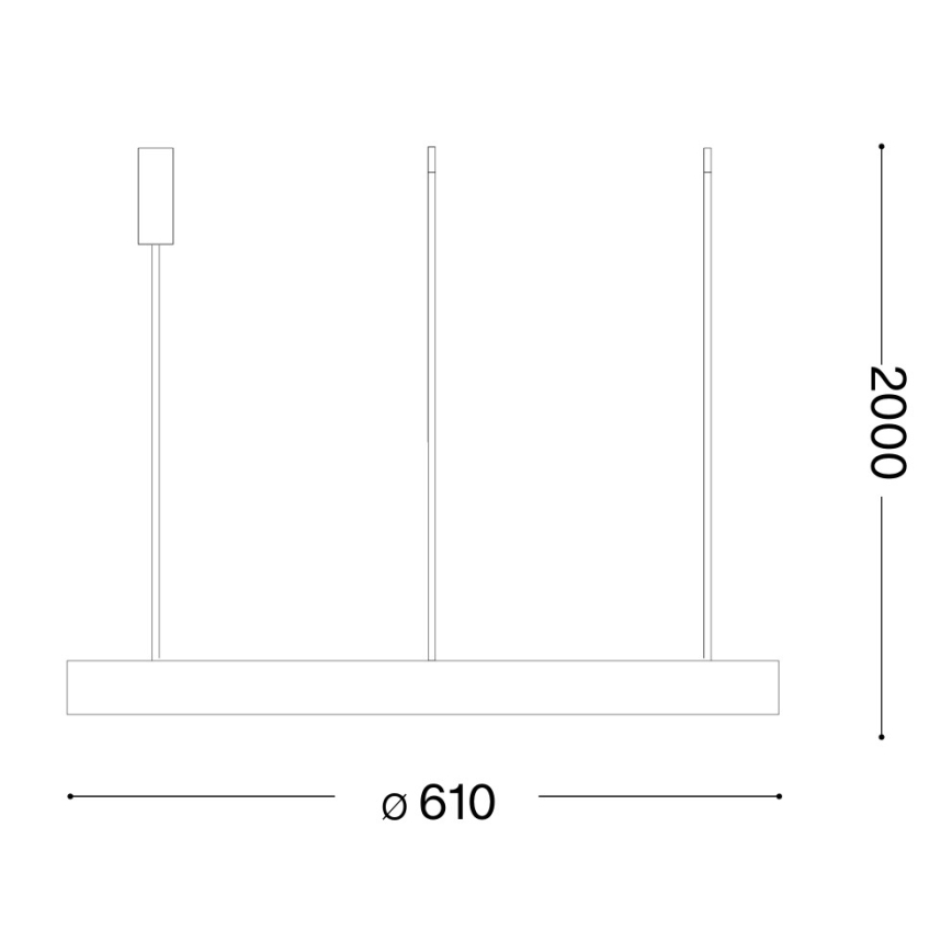 Ideal Lux - Lámpara colgante LED GEMINI, suspendida por cable, 47 W, 230 V, 2700 K, Ø 61 cm, CRI 90, blanco