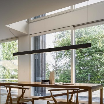 Ideal Lux - Lámpara colgante LED LINUS LED/32W/230V 3000K IRC 90 120 cm negra