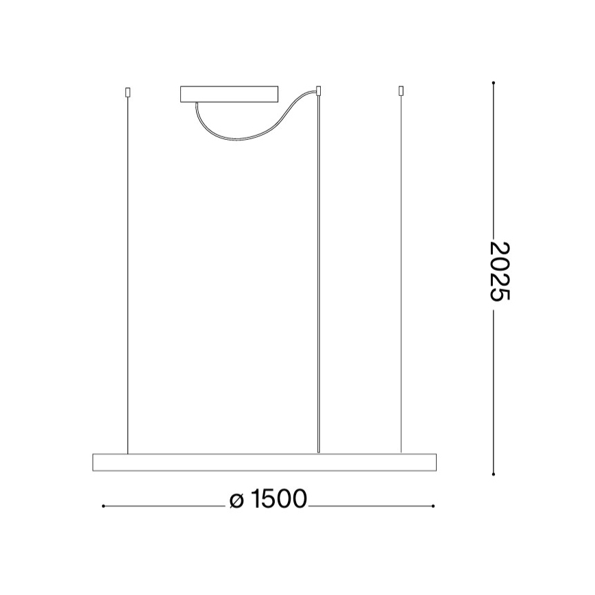 Ideal Lux - Lámpara colgante LED ORACLE SLIM con suspensión de cable, 83 W, 230 V, 4000 K (blanco neutro), Ø 150 cm, acabado dorado