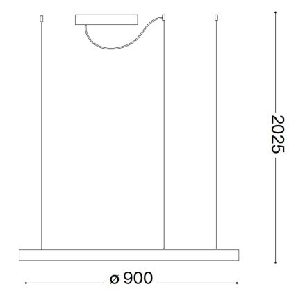 Ideal Lux - Lámpara colgante LED regulable con cable ORACLE SLIM LED/42W/230V 3000K CRI 90 diámetro 90 cm blanca