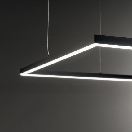 Ideal Lux - Lámpara colgante LED suspendida por cable ORACLE SLIM LED/53W/230V 3000K CRI 90 90x90 cm negro