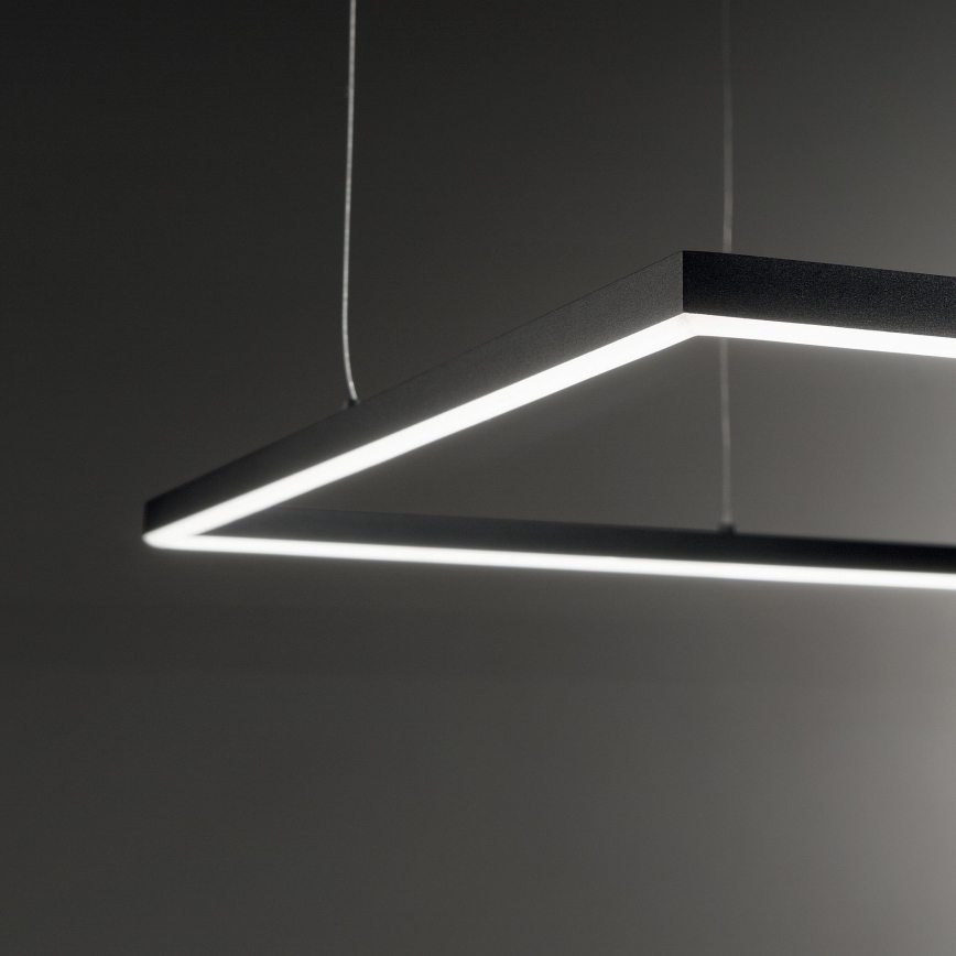 Ideal Lux - Lámpara colgante LED suspendida por cable ORACLE SLIM LED/53W/230V 3000K CRI 90 90x90 cm negro