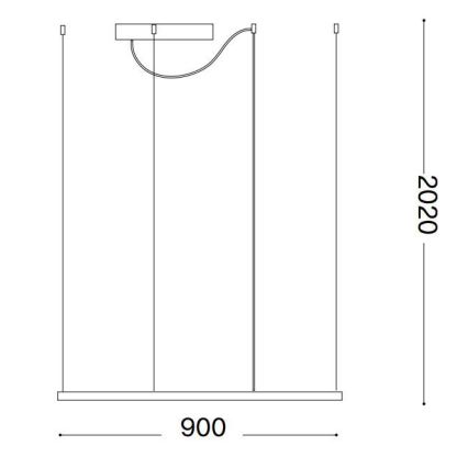 Ideal Lux - Lámpara colgante LED suspendida por cable ORACLE SLIM LED/53W/230V 3000K CRI 90 90x90 cm negro