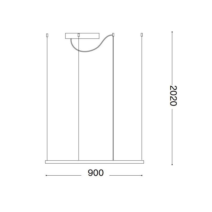 Ideal Lux - Lámpara colgante LED suspendida por cable ORACLE SLIM LED/53W/230V 3000K CRI 90 90x90 cm negro