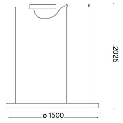 Ideal Lux - Lámpara colgante LED con cable ORACLE SLIM LED/83W/230V 2700K CRI 90 Ø 150 cm blanca