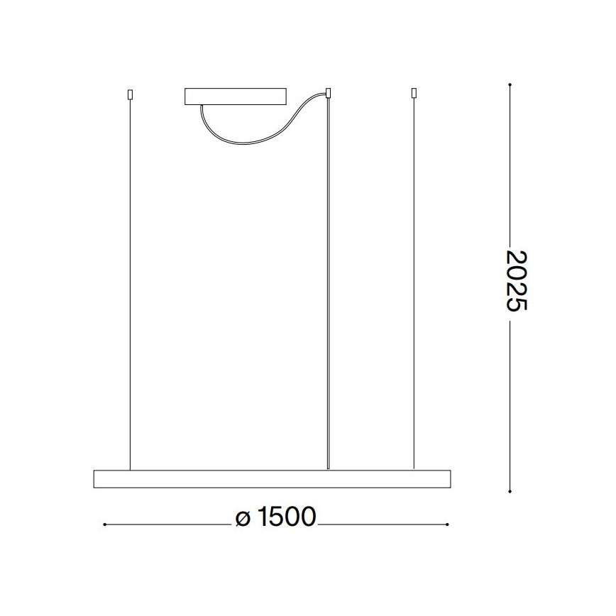 Ideal Lux - Lámpara colgante LED con cable ORACLE SLIM LED/83W/230V 2700K CRI 90 Ø 150 cm blanca