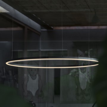 Ideal Lux - Lámpara colgante LED regulable con cable ORACLE SLIM LED/42W/230V 3000K CRI 90 Ø 90 cm negro