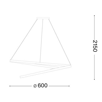 Ideal Lux - Lámpara colgante LED regulable con cable OZ LED/48W/230V Ø 60 cm CRI 90 color dorado
