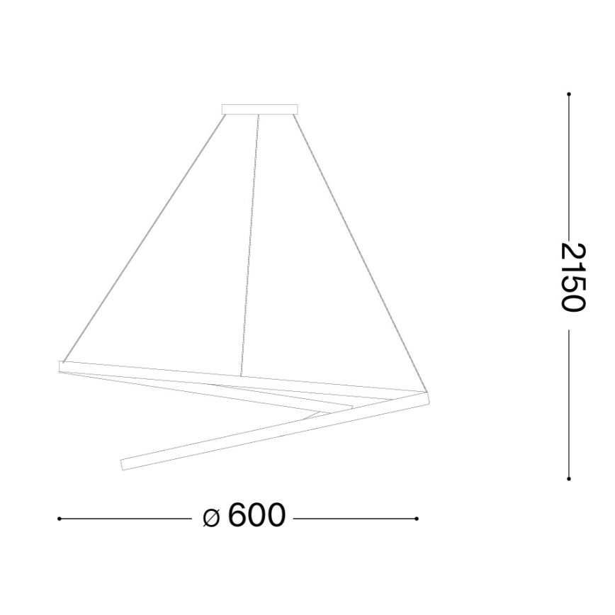 Ideal Lux - Lámpara colgante LED regulable con cable OZ LED/48W/230V Ø 60 cm CRI 90 color dorado