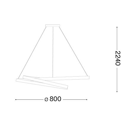 Ideal Lux - Lámpara colgante LED regulable en cable OZ LED/55W/230V, diámetro 80 cm, CRI 90, acabado dorado