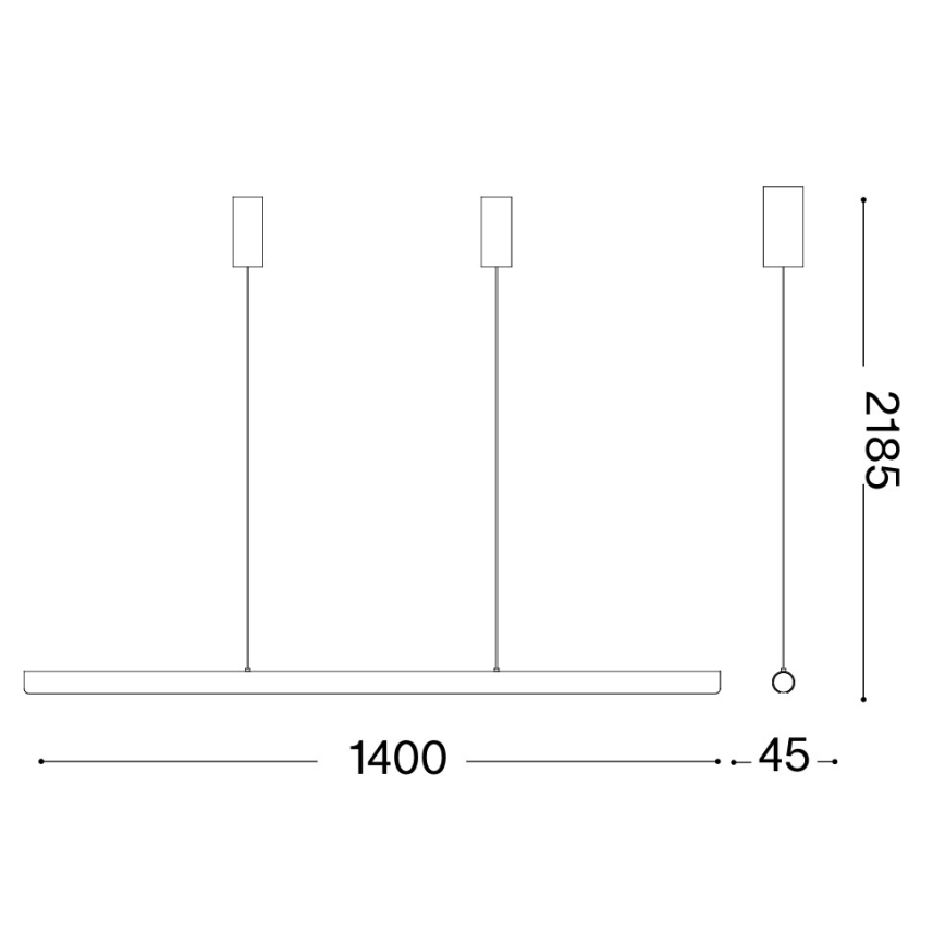 Ideal Lux - Lámpara colgante LED regulable suspendida en cable DORICA LED/35W/230V CRI 90 140 cm blanca