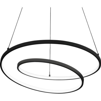 Ideal Lux - Lámpara colgante LED regulable suspendida por cable OZ LED/55W/230V, diámetro 80 cm, CRI 90, negro