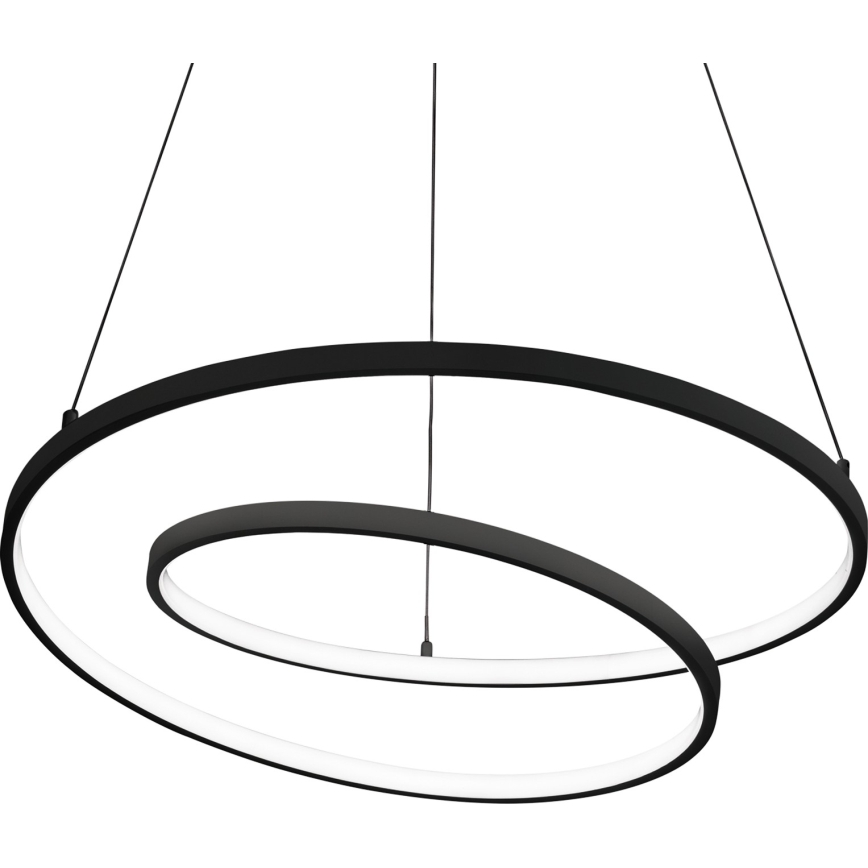 Ideal Lux - Lámpara colgante LED regulable suspendida por cable OZ LED/55W/230V, diámetro 80 cm, CRI 90, negro