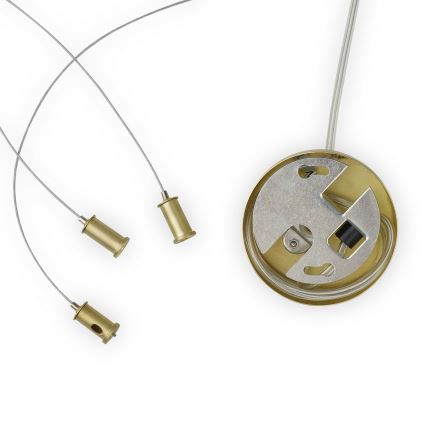 Ideal Lux - Lámpara colgante LED suspendida en cable PERLAGE 30xG9/3W/230V 143 cm dorado/beige ahumado