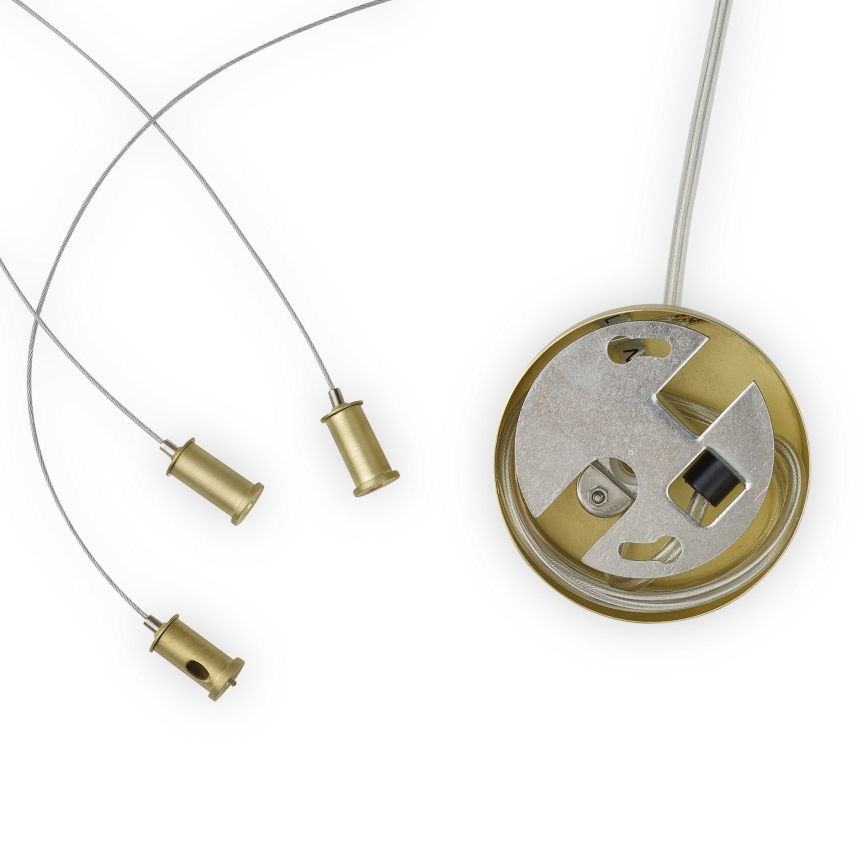Ideal Lux - Lámpara colgante LED suspendida en cable PERLAGE 30xG9/3W/230V 143 cm dorado/beige ahumado