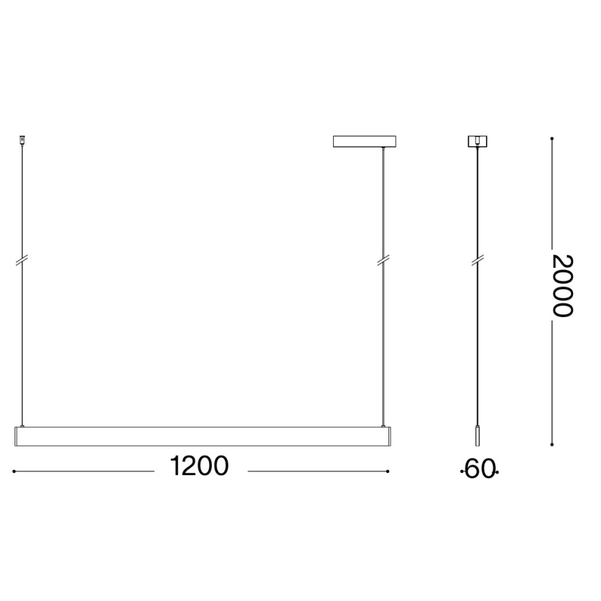 Ideal Lux - Lámpara colgante LED suspendida por cable DESK ACCENT LED/36W/230V CRI 90 120 cm blanca
