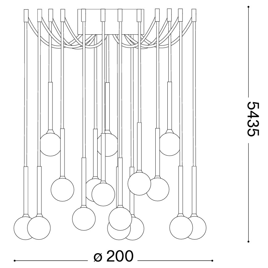 Ideal Lux - Lámpara colgante LED suspendida por cable LUCCIOLA 16xLED/16W/230V CRI 90, estilo araña, latón