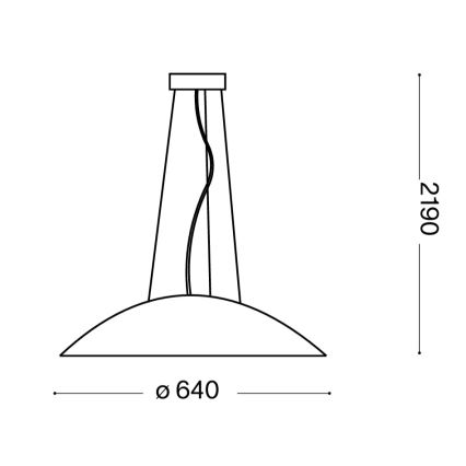Ideal Lux - Lámpara colgante LENA con cable, 3x E27 (máx. 60 W), 230 V, Ø 64 cm, blanca