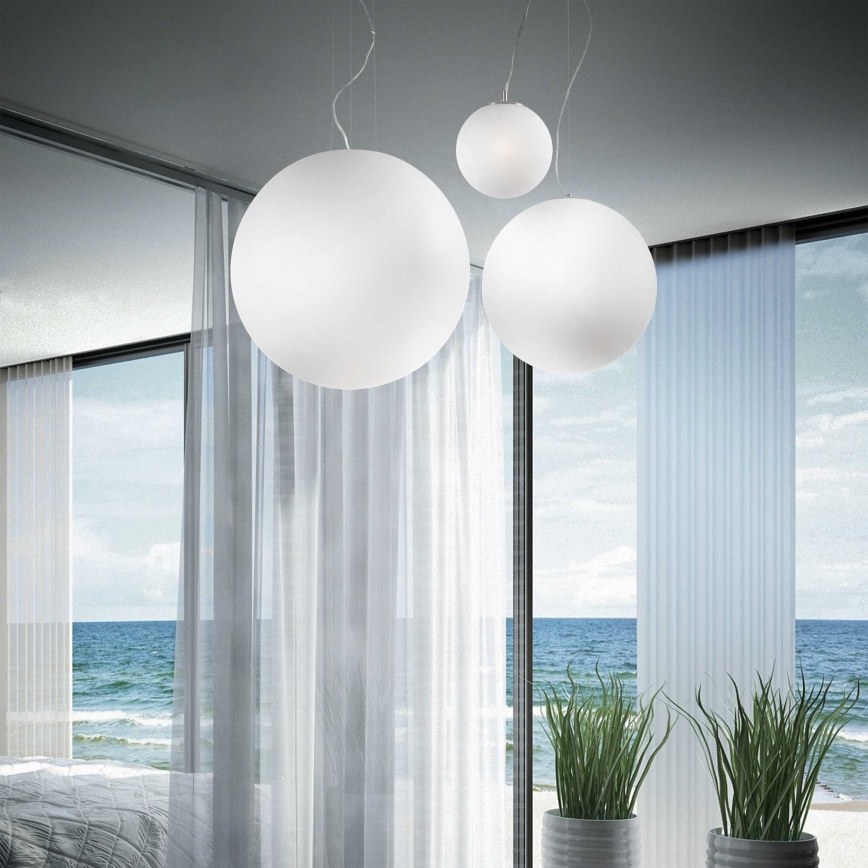 Ideal Lux - Lámpara colgante MAPA 1xE27/42W/230V, diámetro 30 cm, blanca