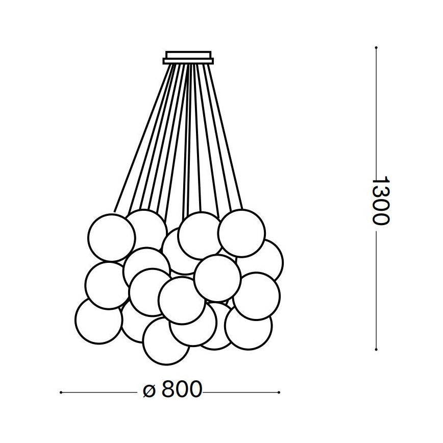 Ideal Lux - Lámpara colgante MAPA PLUS 22xE14/40W/230V