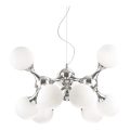 Ideal Lux - Lámpara colgante NODI suspendida por cable, 9x E14/28W/230V, diámetro 80 cm, cromo brillante/blanco