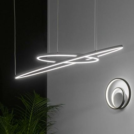 Ideal Lux - Lámpara colgante LED regulable con cable ORACLE SLIM LED/77W/230V 3000K CRI 90 Ø 150 cm negra