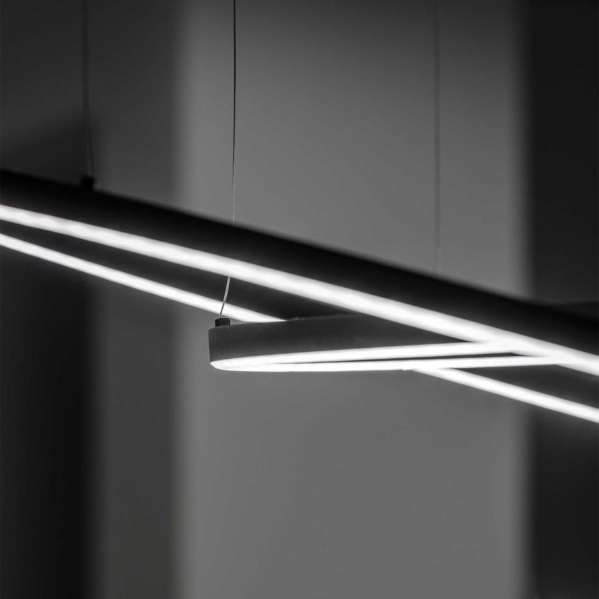 Ideal Lux - Lámpara colgante LED regulable con cable ORACLE SLIM LED/77W/230V 3000K CRI 90 Ø 150 cm negra