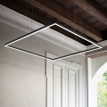 Ideal Lux - Lámpara colgante suspendida por cable LED ORACLE SLIM, 44 W, 230 V, 3000 K, CRI 90, 70×70 cm, negra