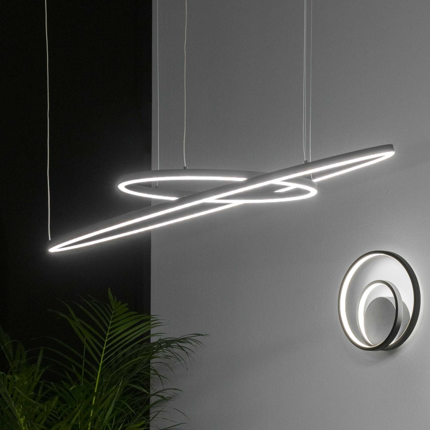 Ideal Lux - Lámpara de araña LED regulable ORACLE SLIM LED/83W/230V 4000K diá. 150 cm CRI 90 negro