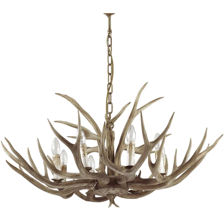 Ideal Lux - Lámpara colgante en cadena CHALET 8xE14/40W/230V cuerno