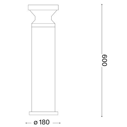 Ideal Lux - Lámpara de exterior TORRE 1xE27/15W/230V 60 cm IP65 negra